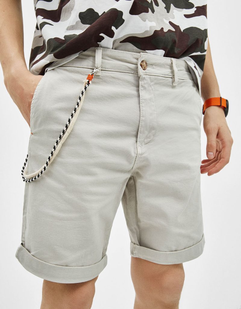 ⁦Pale Blue Drawstring Waist Jersey Shorts⁩ - الصورة ⁦3⁩