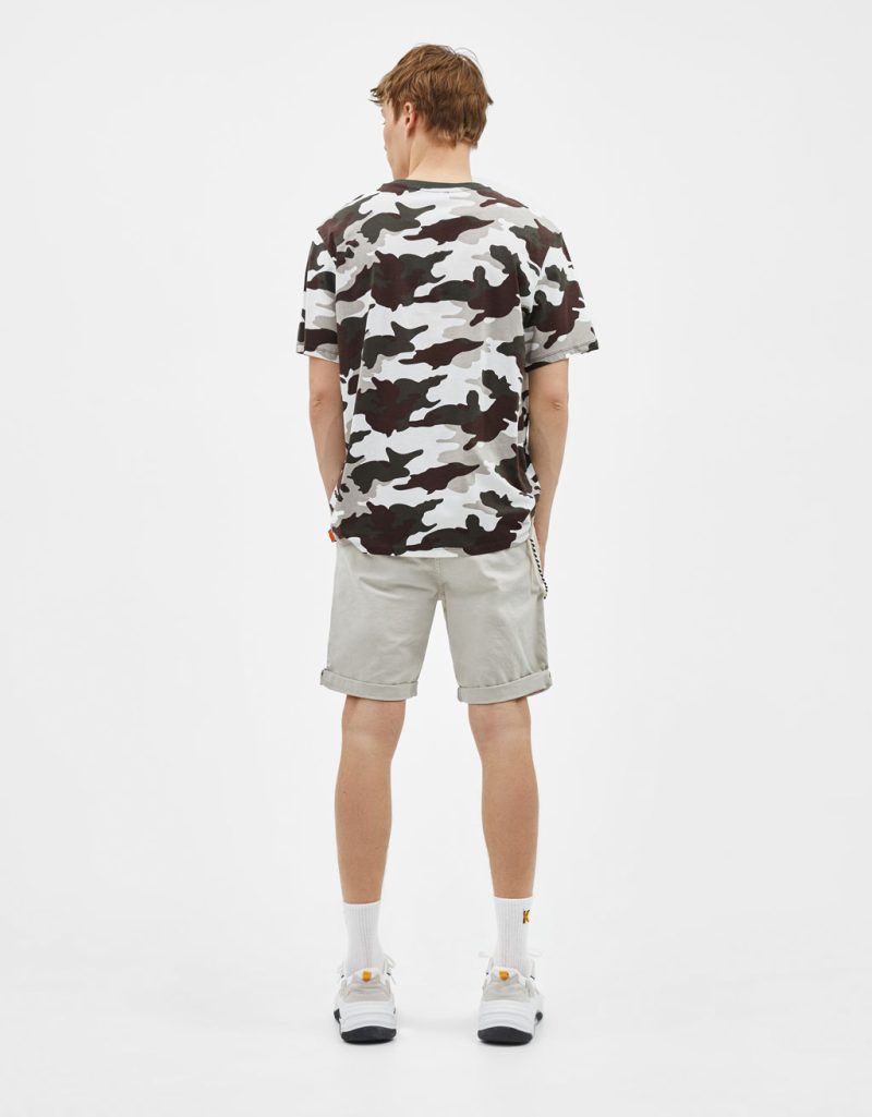 ⁦Pale Blue Drawstring Waist Jersey Shorts⁩ - الصورة ⁦2⁩
