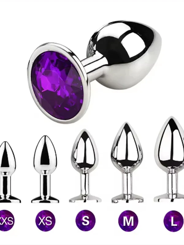 1Pcs Crystal Anus Metal anal plug Jewelry base novice player to senior player 5 size SM Butt g-point massage BDSM sex toys