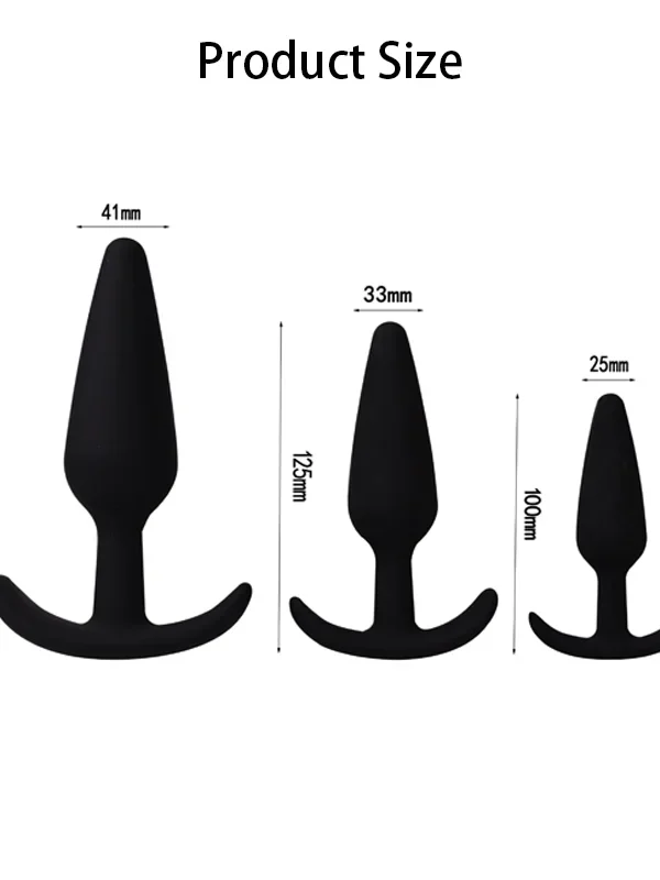 Prostate Massager 3 Different Size Silicone Plugs Anal Butt Plug Anal Dilation Trainer Adult Games Sex Toys For Men Women SM