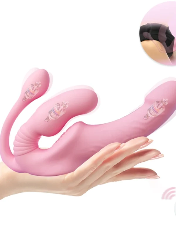 Wireless Female Silicone Dildo Vibrator For Women Strap-on Double Penetration Lesbian G Spot Vaginal Erotic Adult Couple Toys