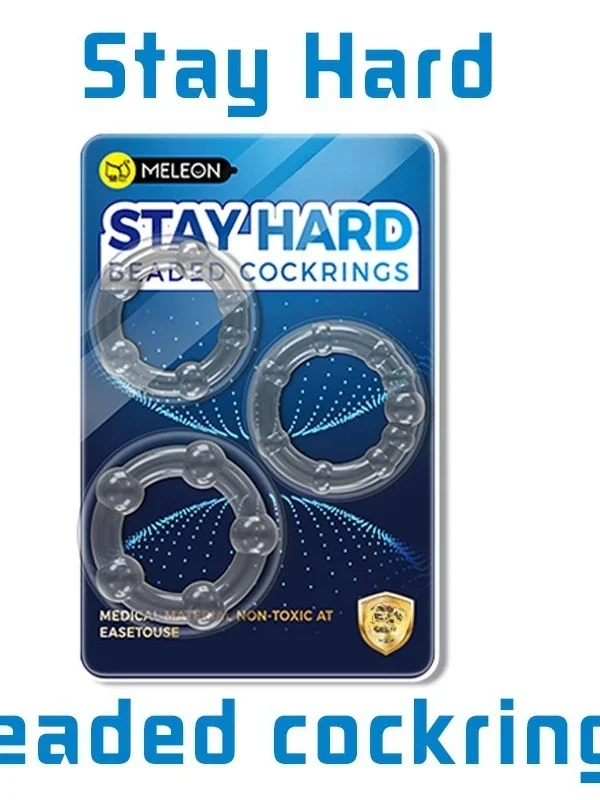 3PCS x 3SETS Stretchy Stay Hard Beaded Lock Durable Silicone Penis Ring Sex Toys for Men Delay Ejaculation Scrotum Lock Ring