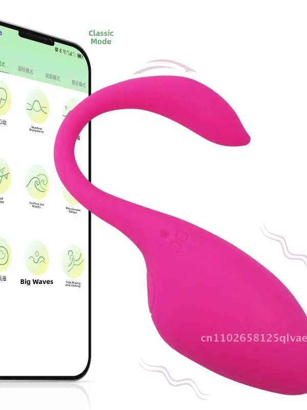 Wireless Egg Shaped Remote Control Vibrator APP Simulation Tadpole G Spot Orgasm Adult Sex Toy Silicone ABS Purple Rose Red