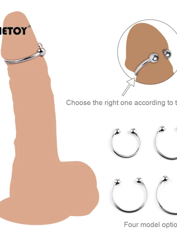 Dual Ball Penis Ring Metal Rings Stimulating Male Adult products Cock Ring Delay Ejaculation Penis Lasting Ring Sex Toys For Men